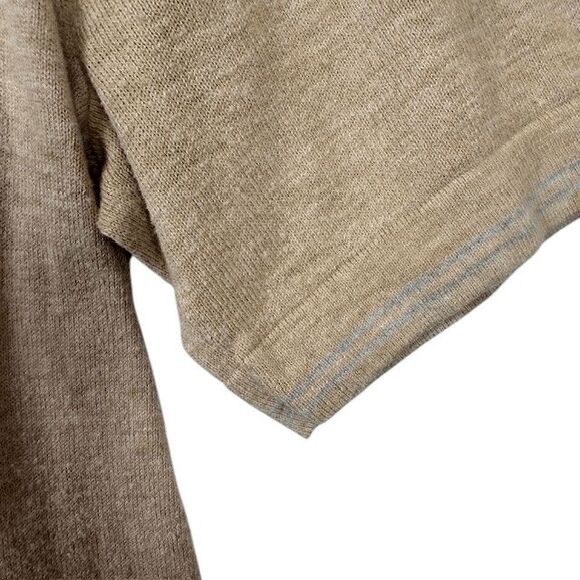 Raffi Silk Blend Sweater Polo Short Sleeves Marled Tan Soft Men's Size Medium - Picture 2 of 12
